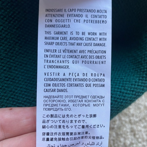 Gucci Forest Green Anchor Crest V Neck Wool Sweater Made Italy Varsity College - Picture 14 of 16